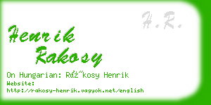 henrik rakosy business card